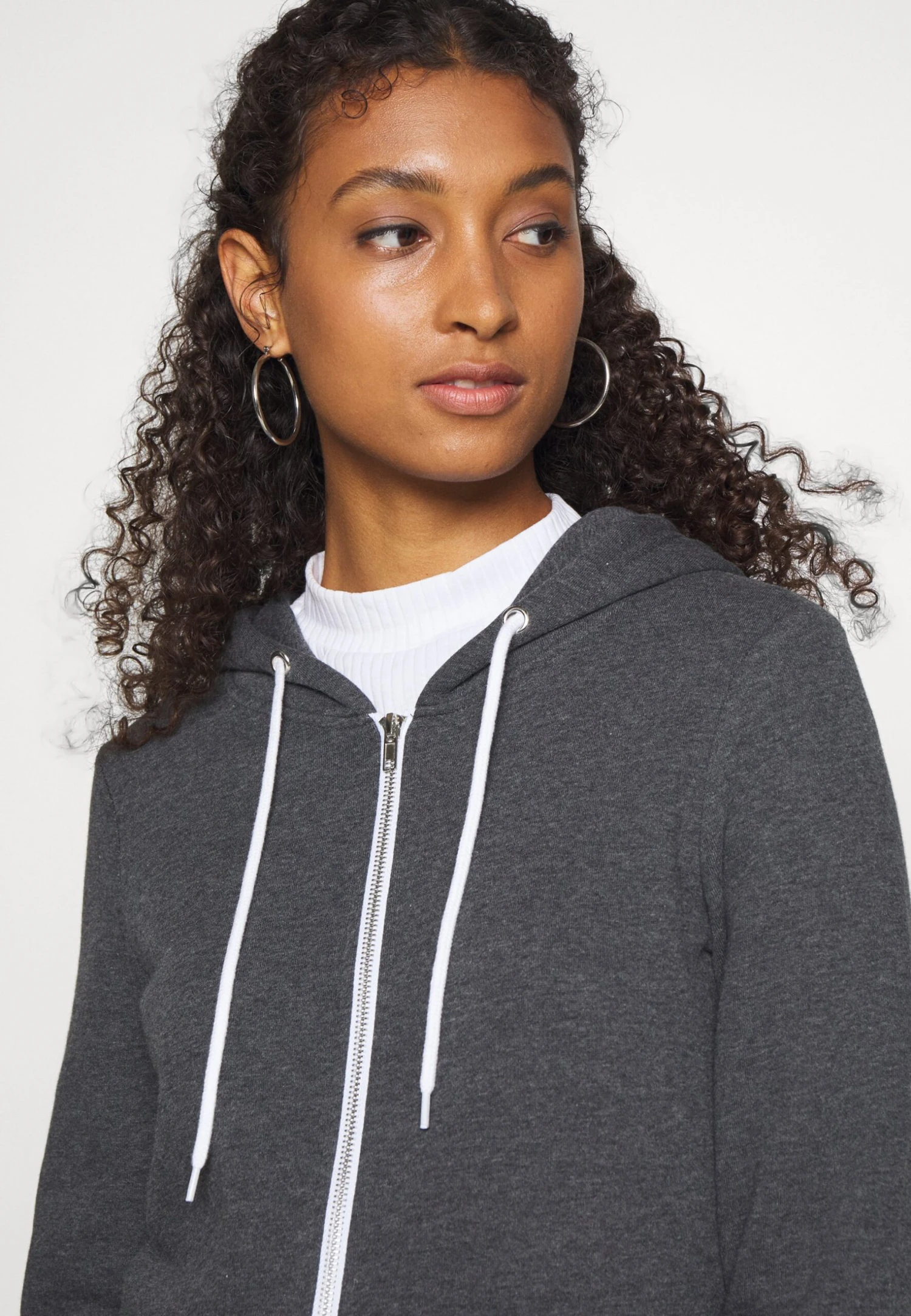 Even&Odd Sweater Met Rits - Mottled Dark Grey - Afbeelding 5