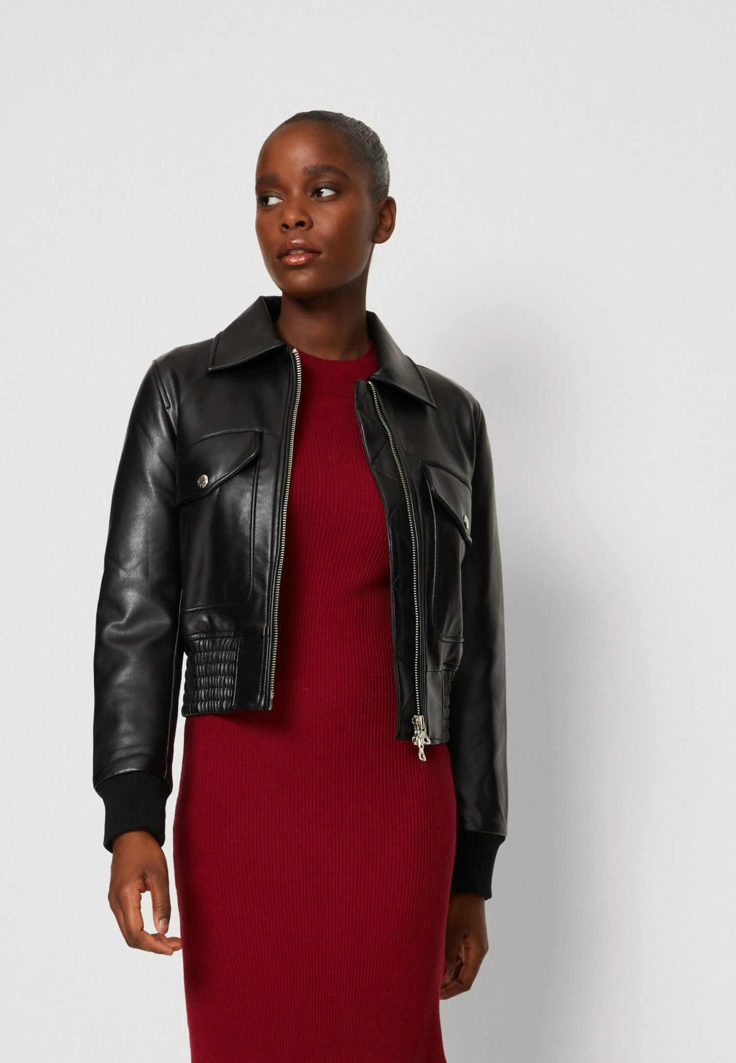 Even&Odd Gebreide Jurk - Dark Red - Image 4