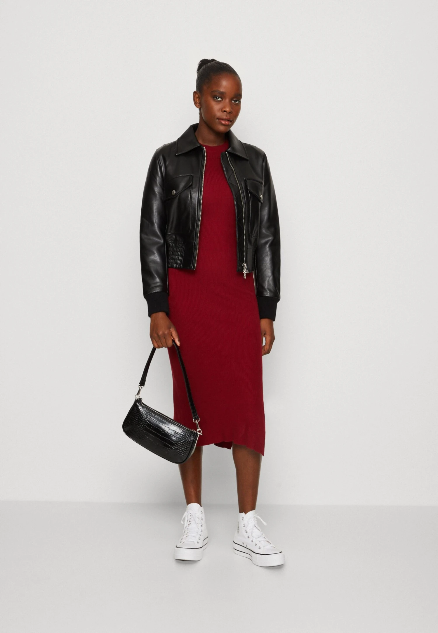 Even&Odd Gebreide Jurk - Dark Red - Image 2