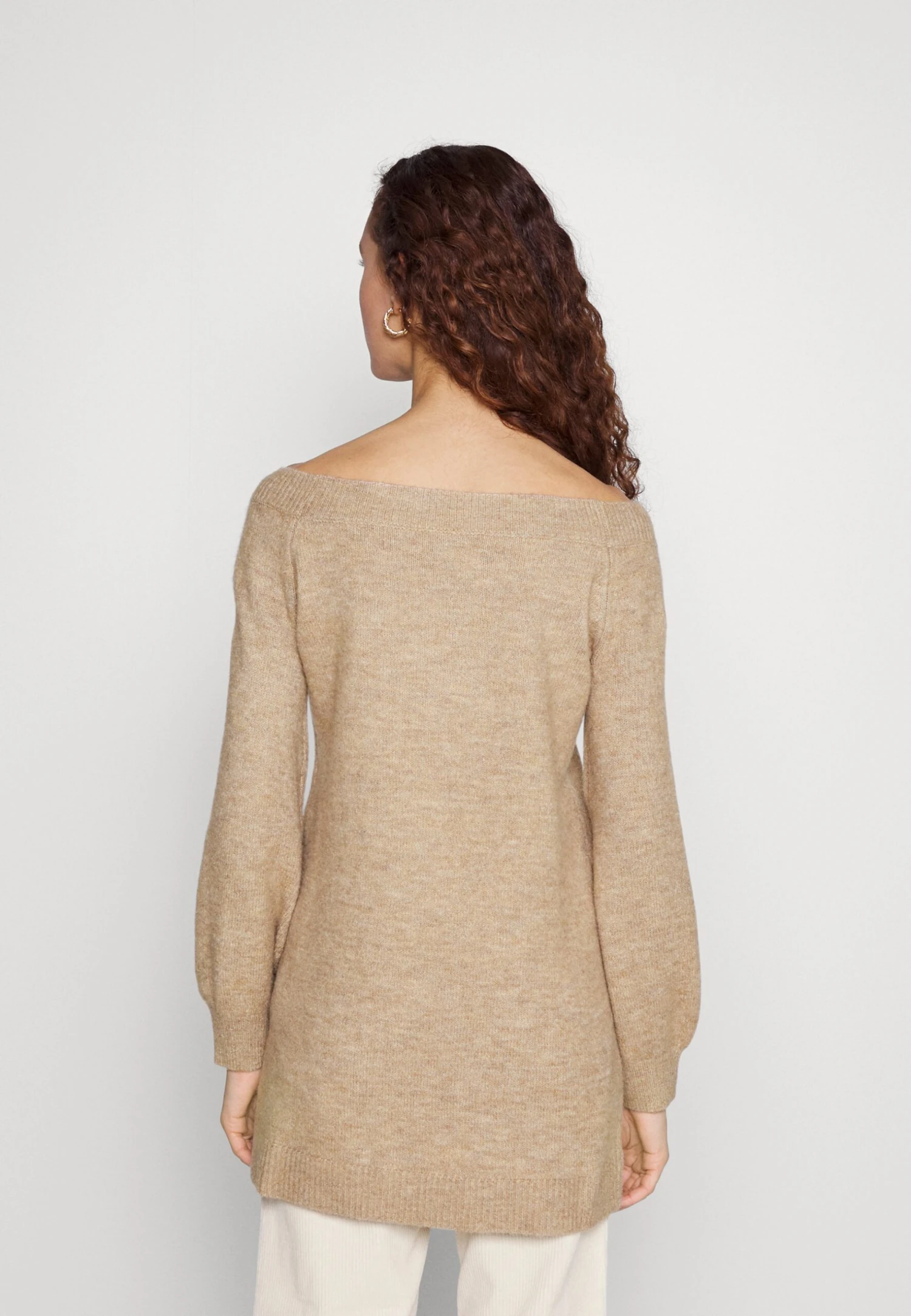 Even&Odd Schulterfrei Mini Strickkleid - Gebreide Jurk - Camel - Image 3