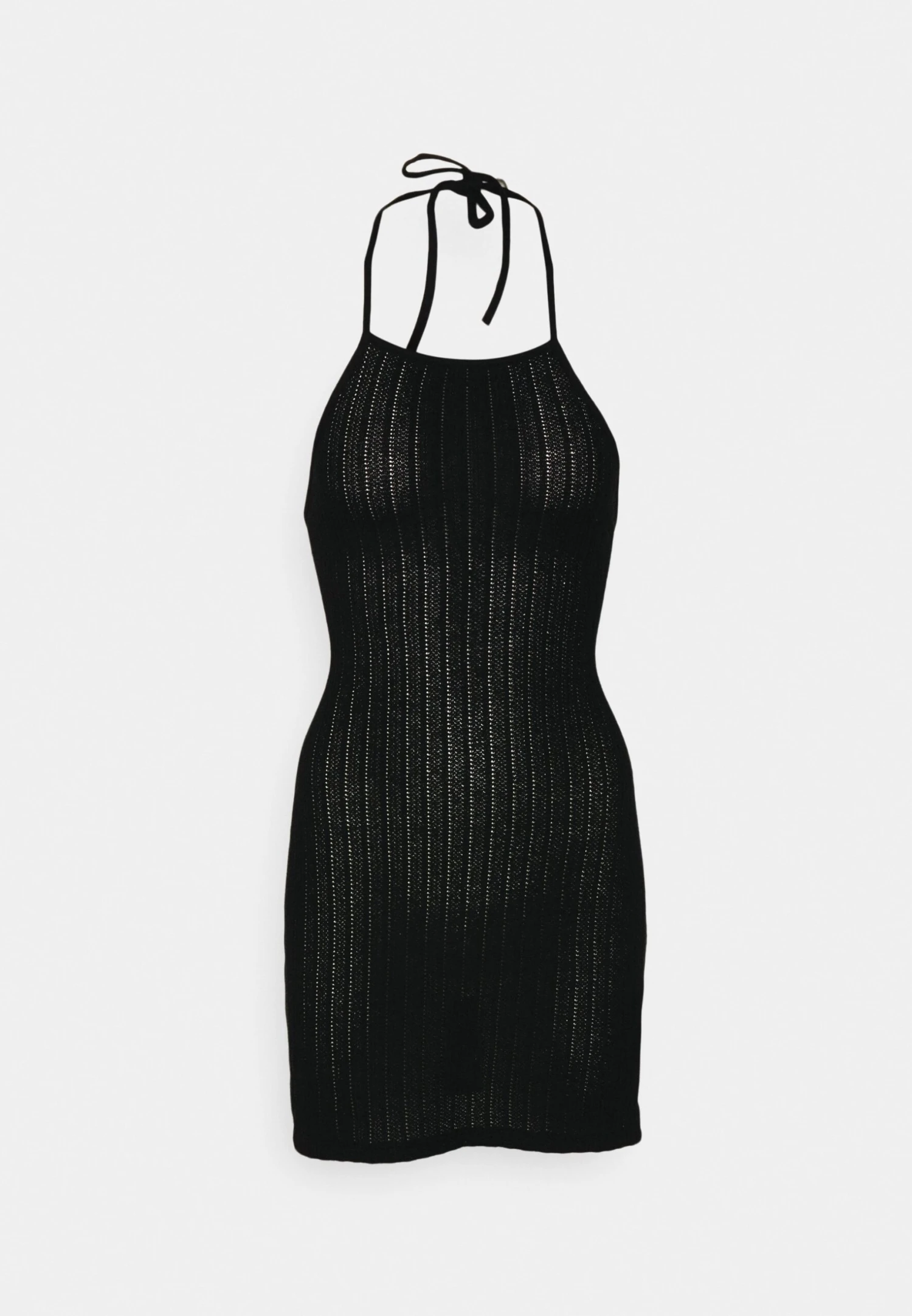 Even&Odd Strappy Back Mini Bodycon Fake Knit Dress - Jurk - 802 - Black - Image 4