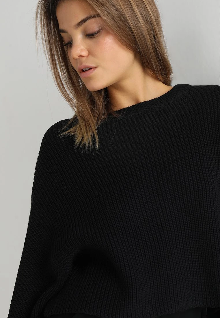 Even&Odd Cropped Jumper - Trui - Black - Afbeelding 4