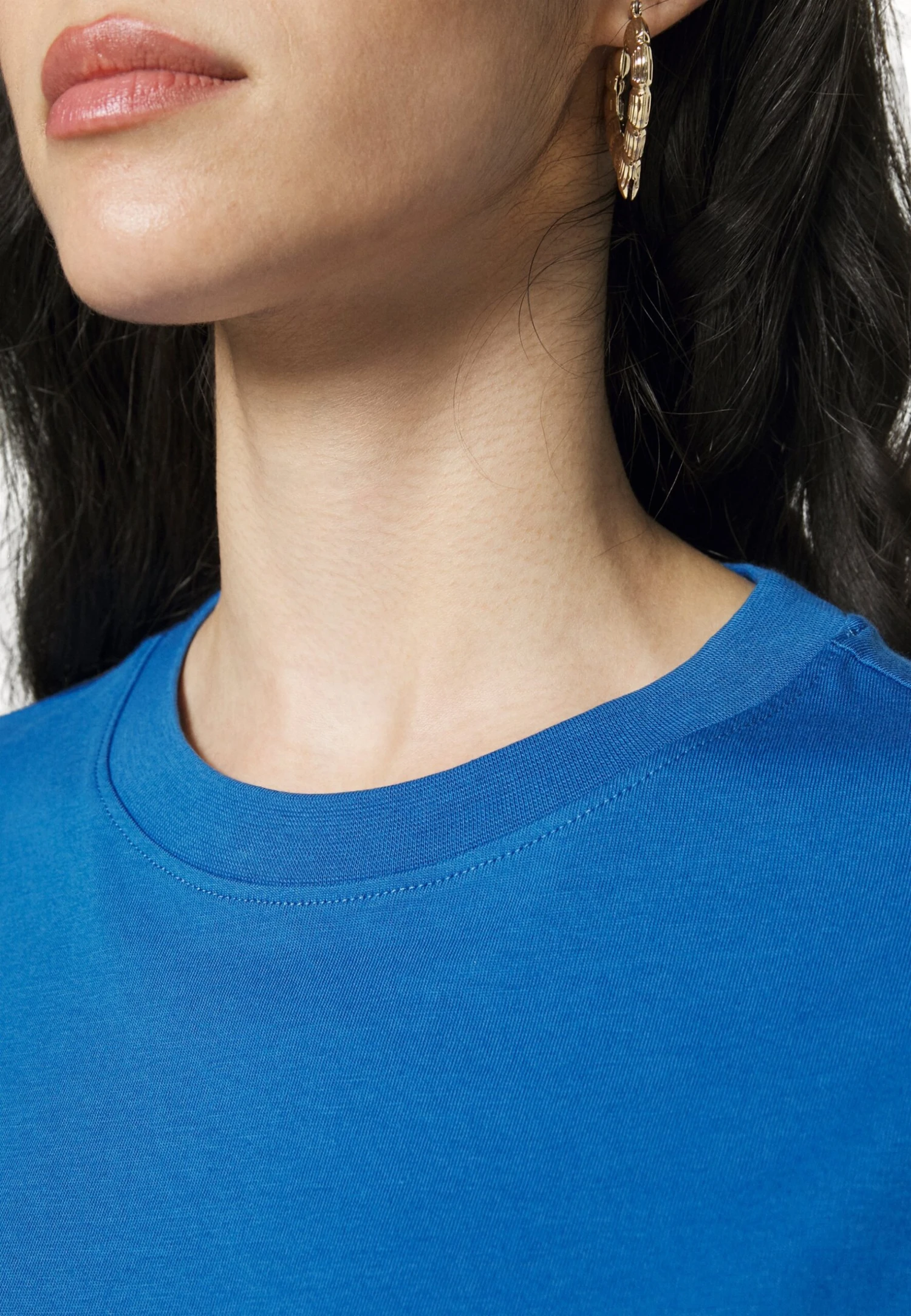 Washed Basic Loose Tee- T-Shirt Basic - Blue - Afbeelding 5