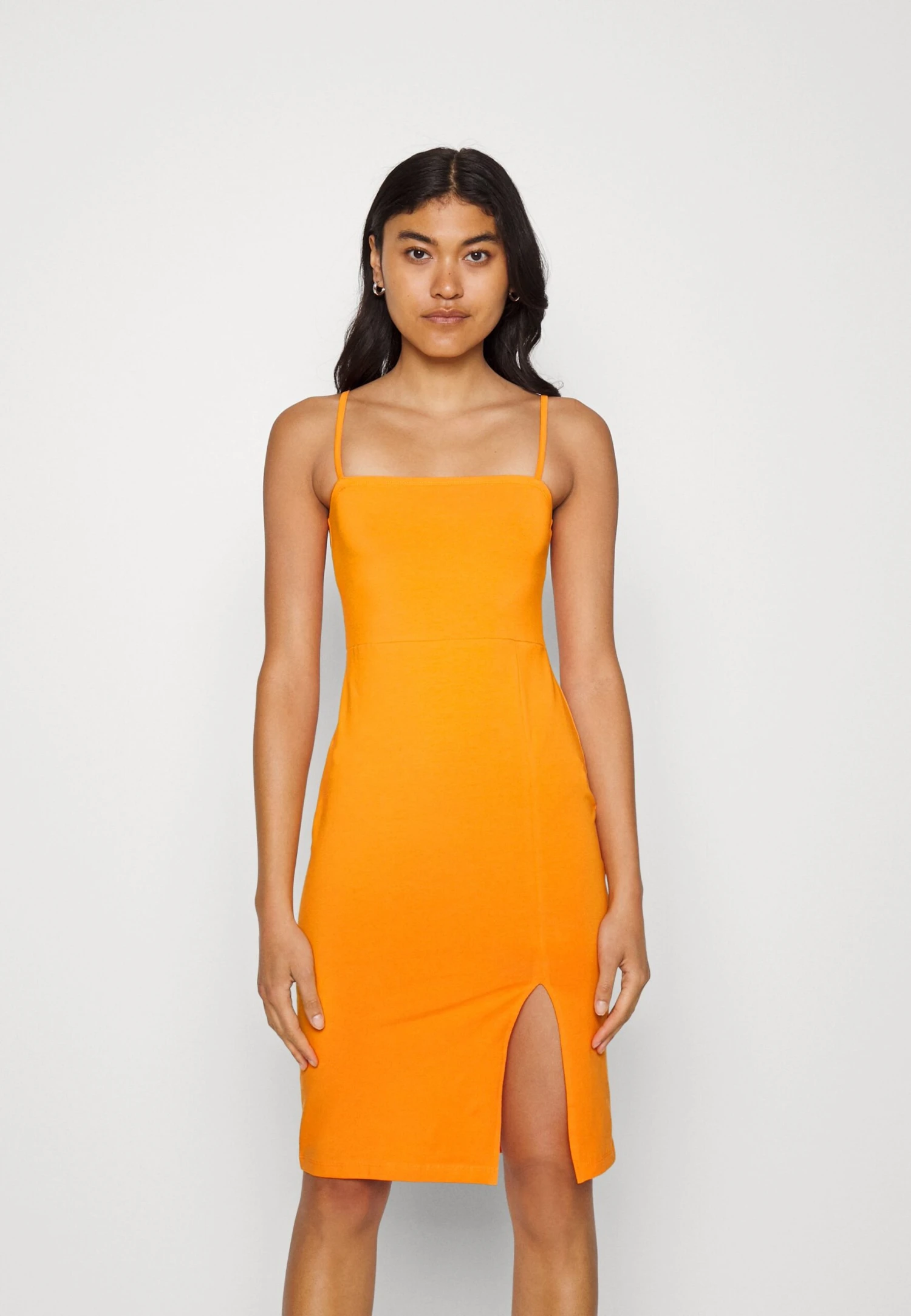 Even&Odd Strappy Mini Bodycon Dress- Jerseyjurk - Orange