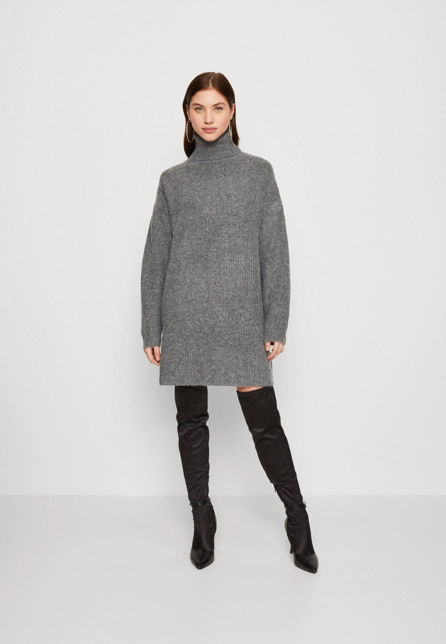 Even&Odd Gebreide Jurk - Dark Grey