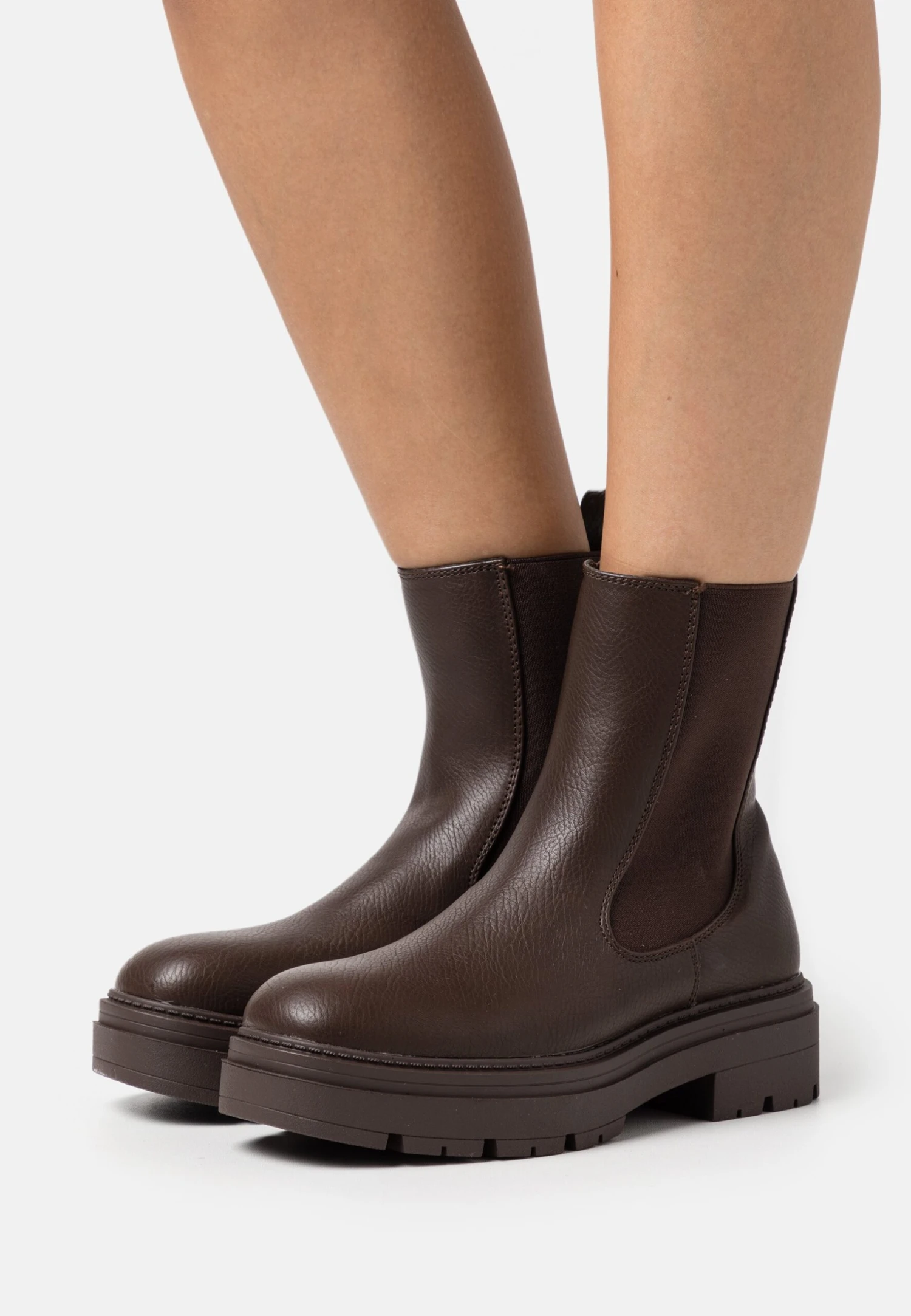 Even&Odd Enkellaarsjes Met Plateauzool - Brown