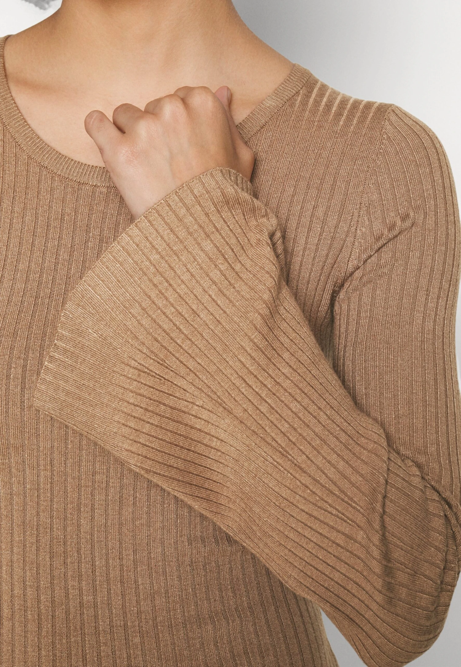 Even&Odd Knit Loose Fit Flared Sleeves Dress - Gebreide Jurk - Camel - Afbeelding 6