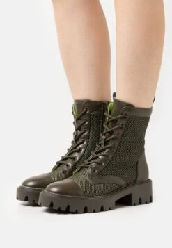 Even&Odd Enkellaarsjes Met Plateauzool - Khaki