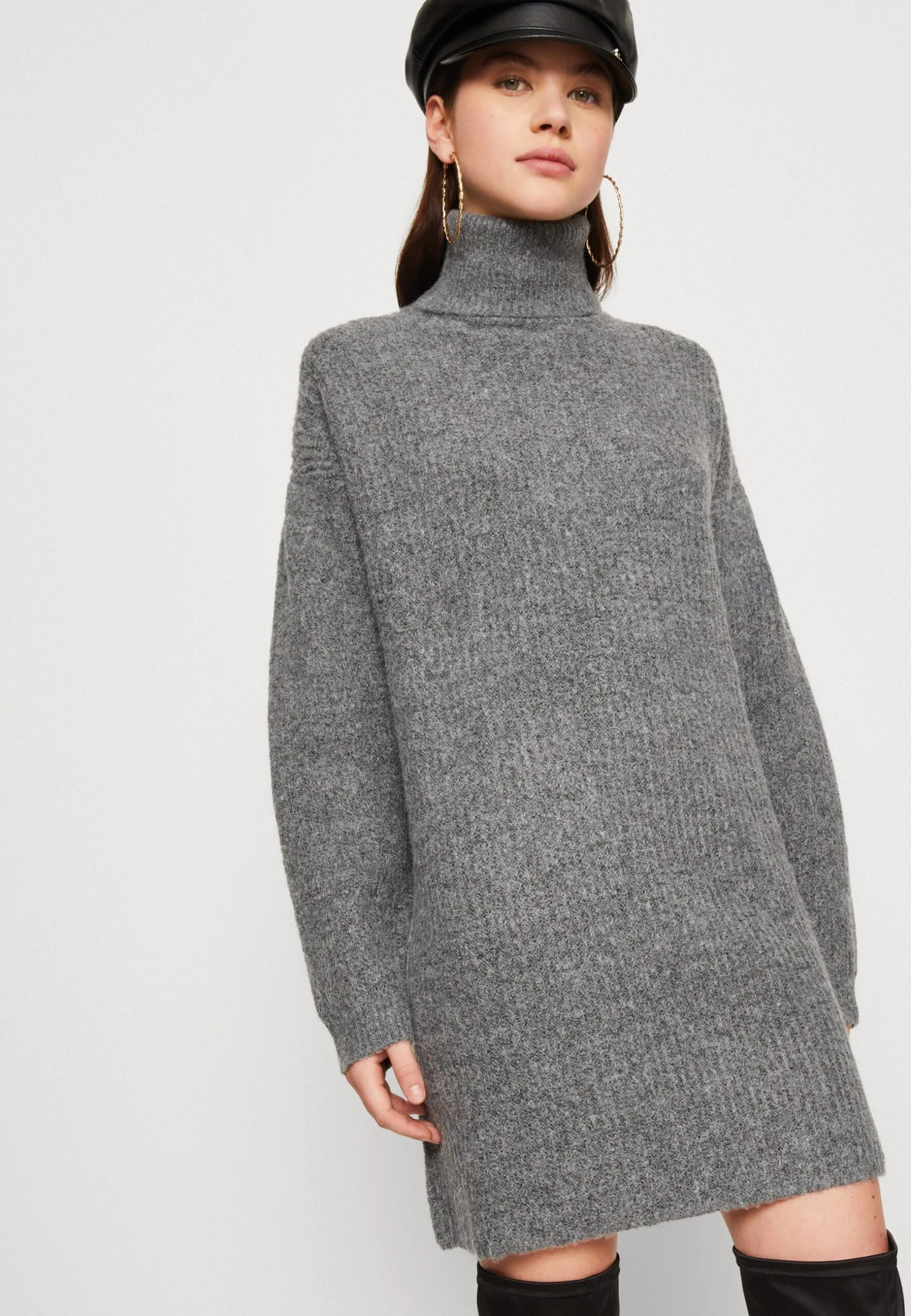 Even&Odd Gebreide Jurk - Dark Grey - Image 4