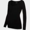 Nursing Button Placket - Trui - Black