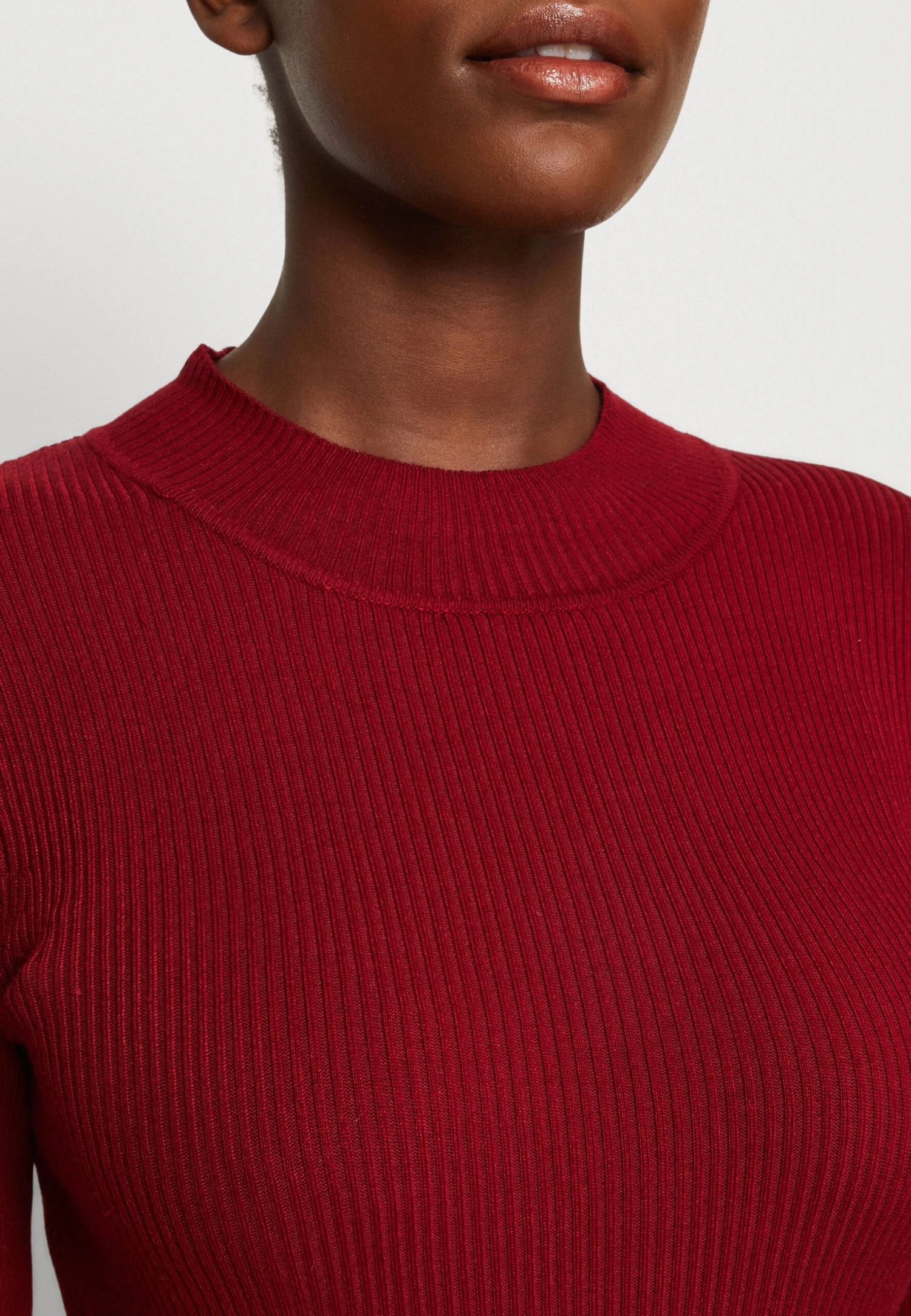 Even&Odd Gebreide Jurk - Dark Red - Image 6