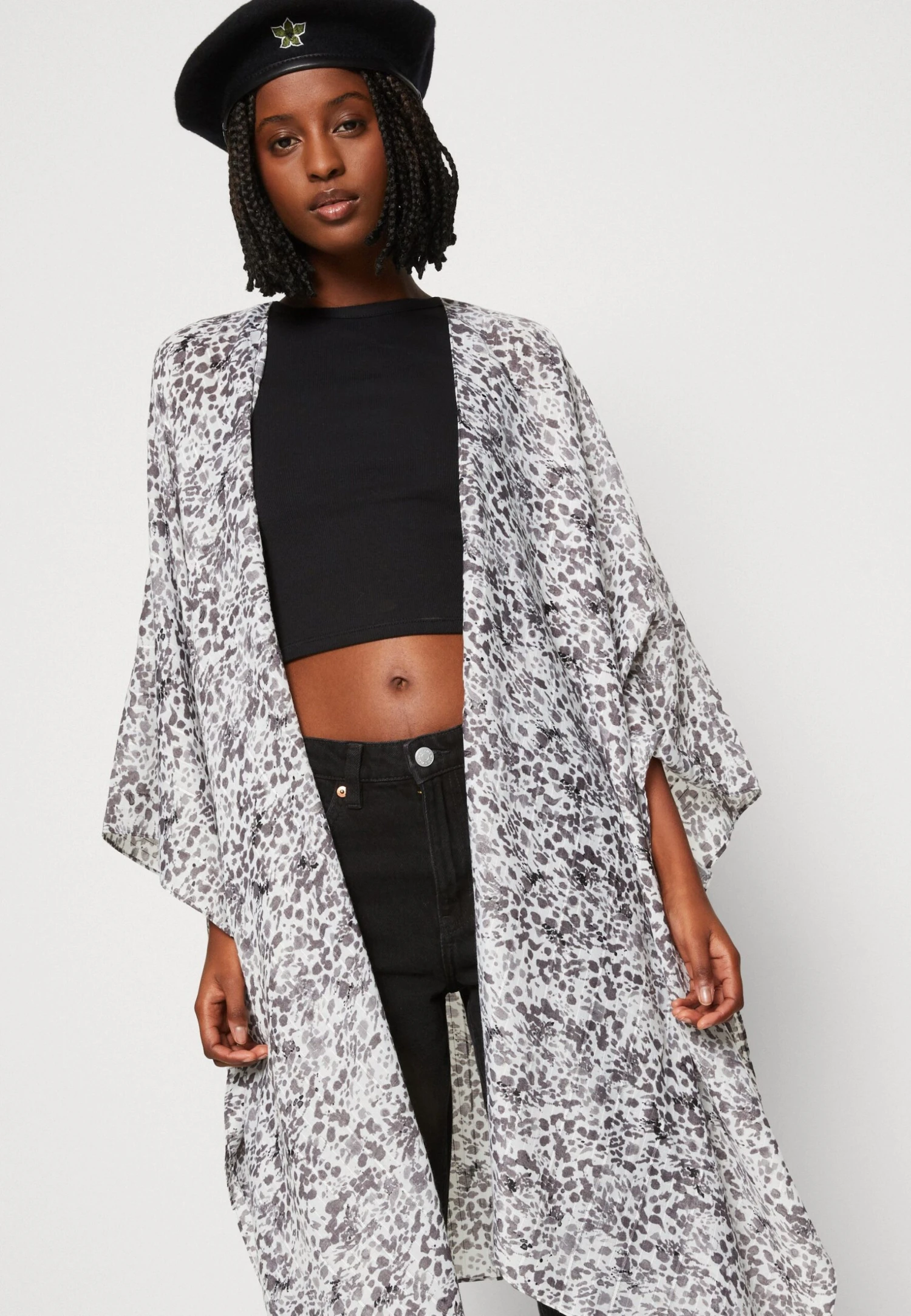 Even&Odd Lichte Jas - Black/White - Afbeelding 4